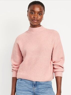 Old Navy SoSoft Cropped Mock-Neck Sweater, Small Tall, Falling Petal